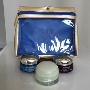 Biotherm 3 Pcs skincare cream set + Biotherm small cosmetic bag